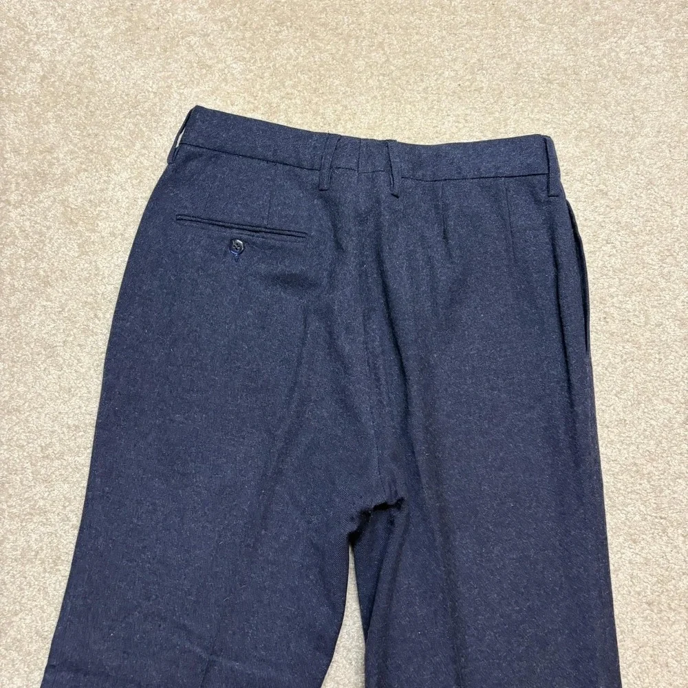 Vtg Yves Saint Laurent Pants Mens 31x30 Navy Wool Pleated Dress Talon 70s‎ 80s